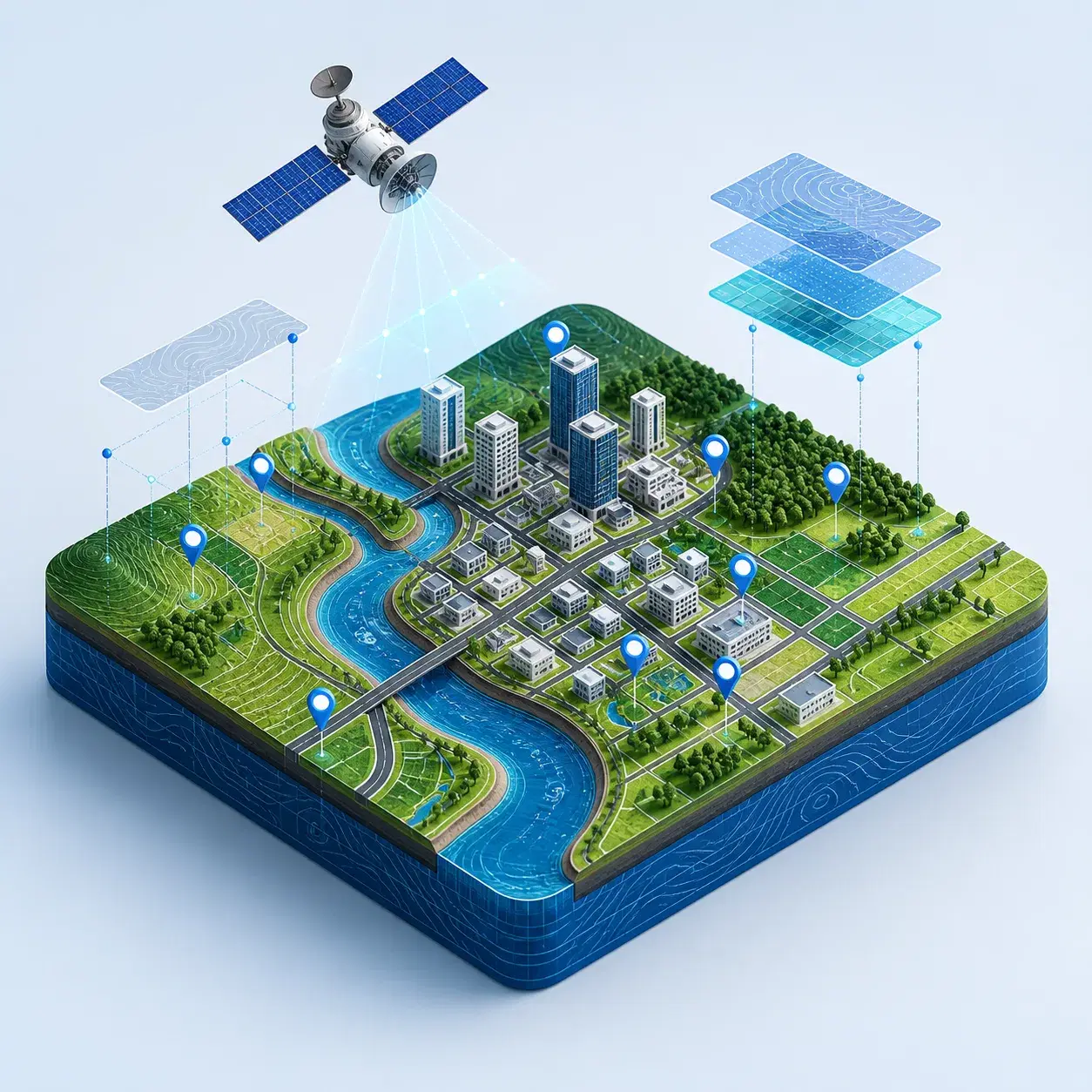 GIS and land information system illustration