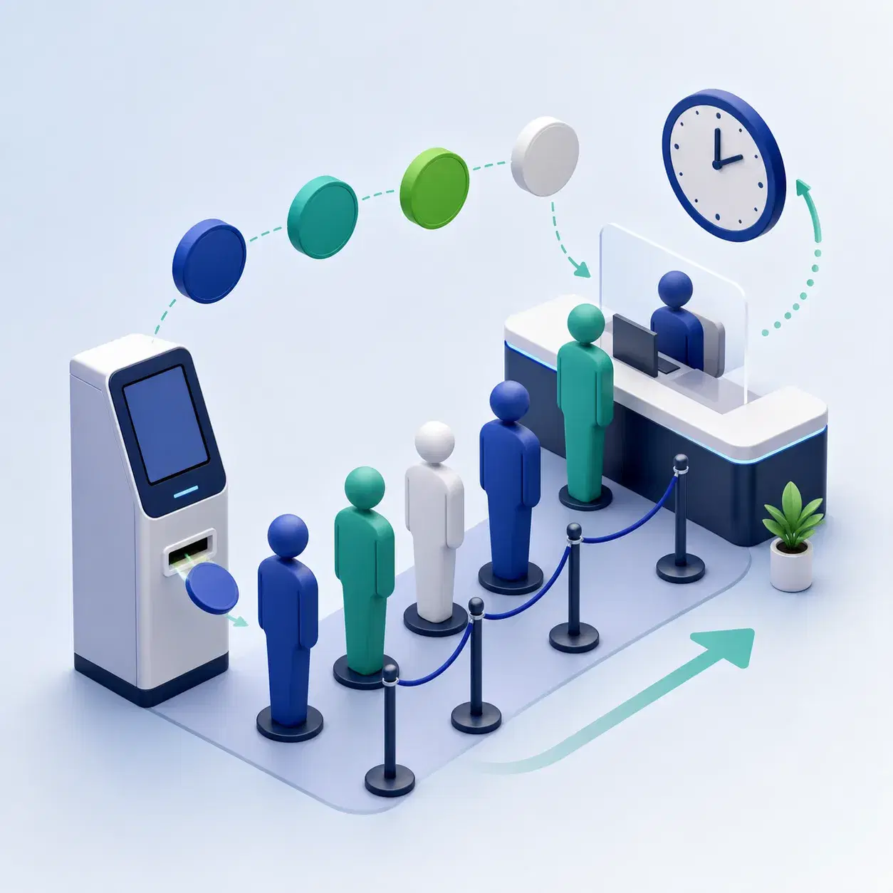 Queue management system illustration
